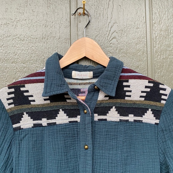 Altar’d State Button Down Dress Southwestern M - Picture 2 of 10